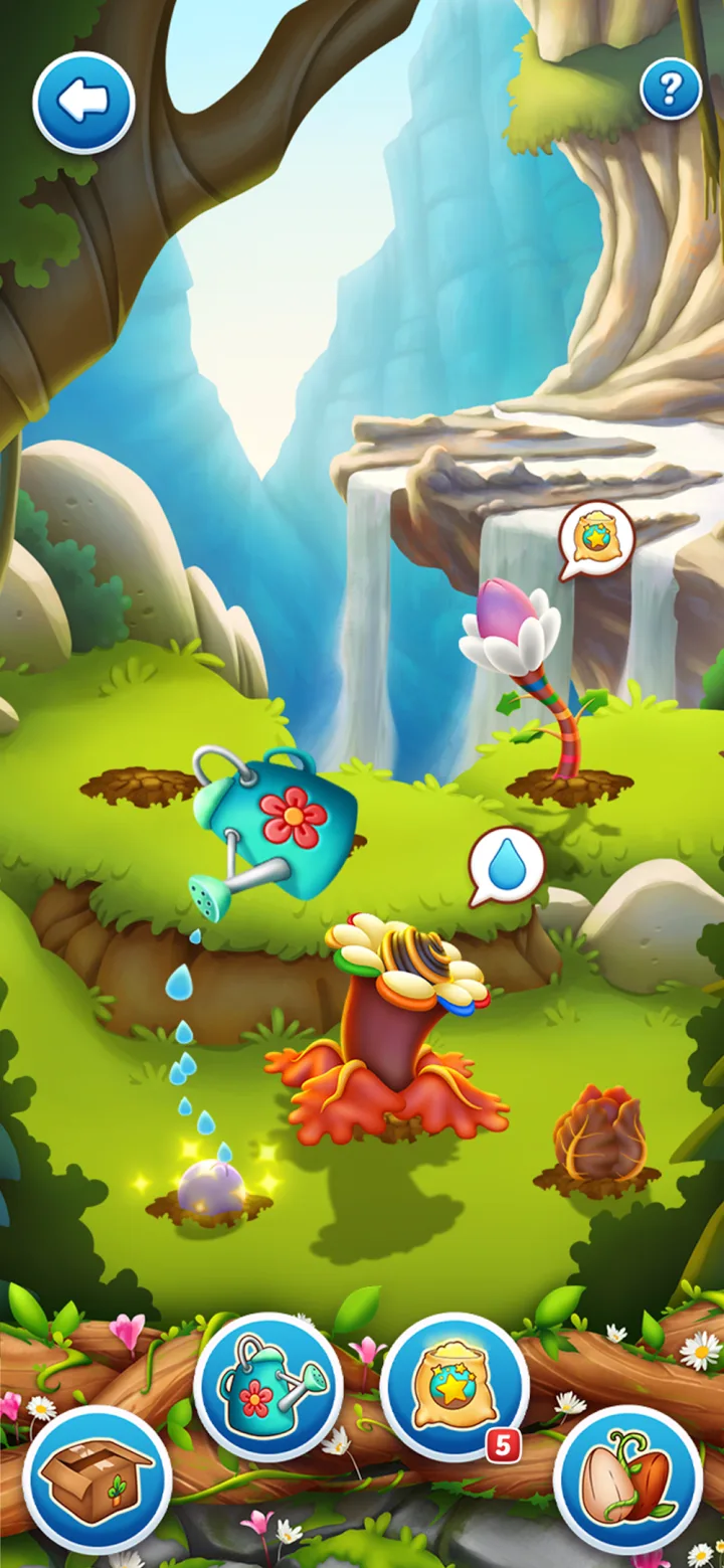 Jelly Juice screenshot showing a forest puzzle board with candy pieces